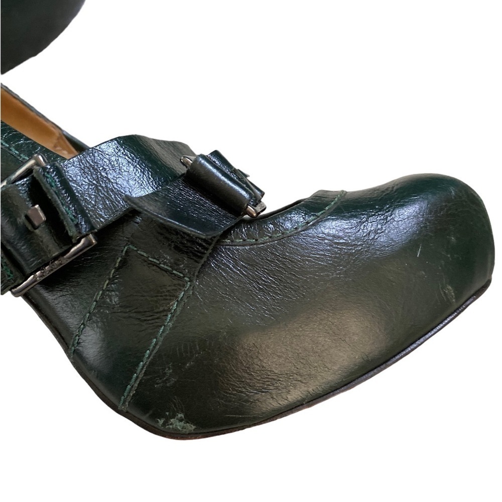 L.A.M.B Women’s Size 8.5 Finsbury Green Leather Mary Jane Buckle Platform Heels - Picture 9 of 14